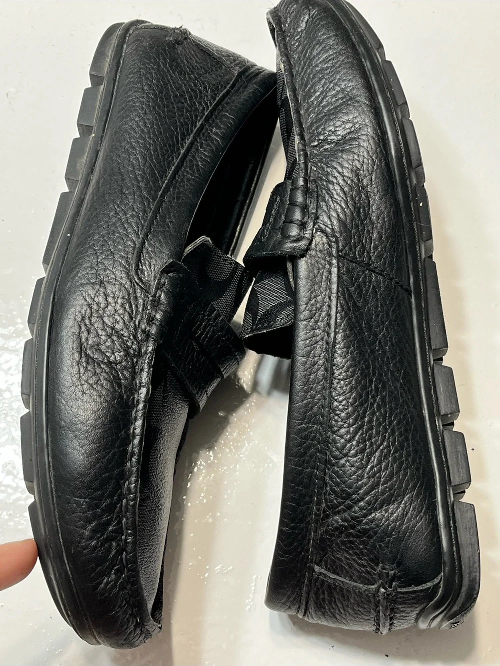 Coach Men's Black Signature Jacquard Penny Loafers